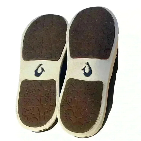 Olukai Pehuea Heu Women size 9 Shearling Lined Slip On Shoe Leather Upper Black - Picture 8 of 10